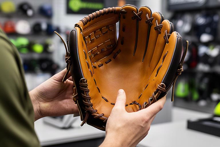 2025年春モデルのオールラウンド用グラブを手に取って確認する場面